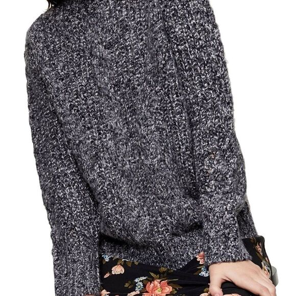 Top Shop Soft Blend‎ Vertical Cable Crew Sweater S - Picture 2 of 14